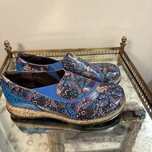 Socofy Shoes Womens Size 39 US‎ 9 Blue Multicolor Slip On Comfort Artsy